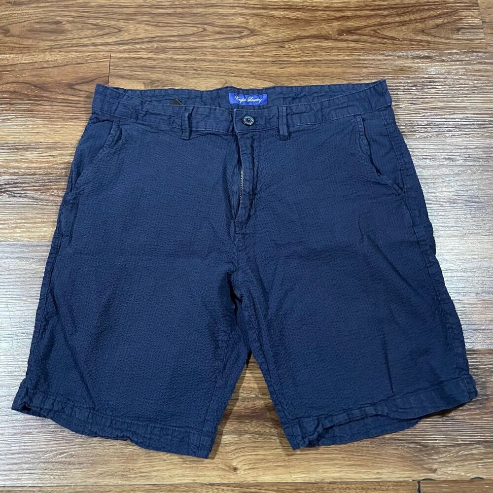 English Laundry Shorts Blue Chino Classic Stretch Flat Front Casual Men Size 34W